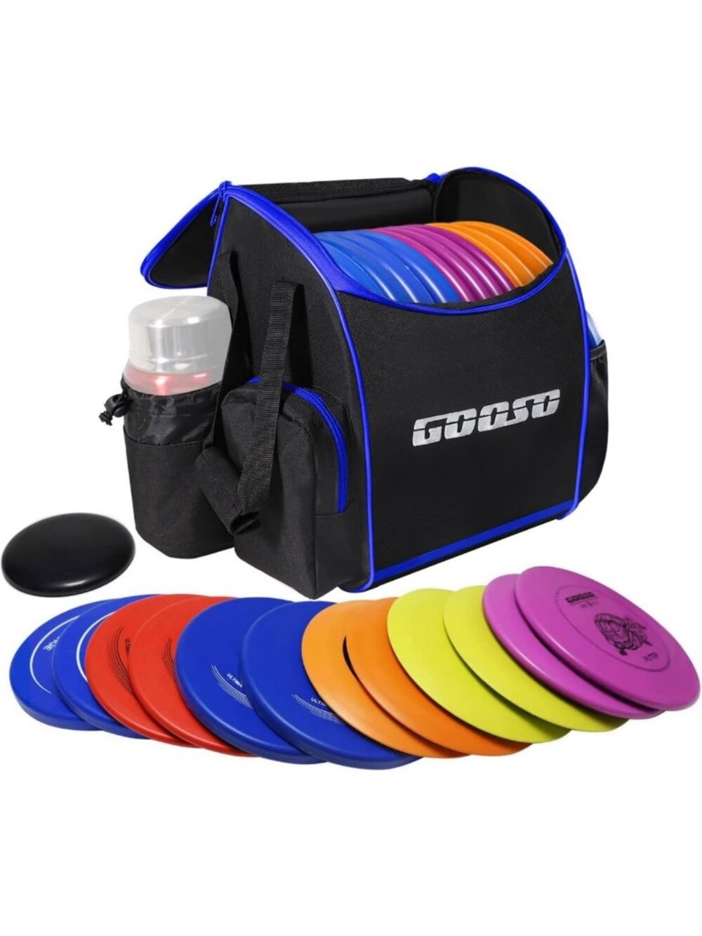 12-Piece Disc Golf Set with Bag - Portable Backpack, Putter, Midrange, Driver